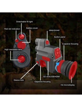 Mira de visão noturna PARD NV007V com clipe